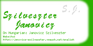 szilveszter janovicz business card